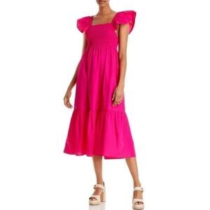 Jason Wu Hot Pink Cutout Open Back Eyelet Midi Summer Dress S